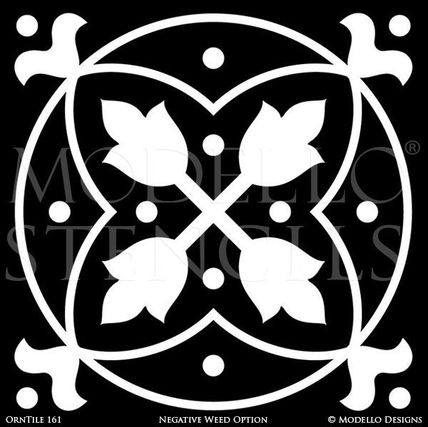 Ornamental and Decorative Wall Art Stencils - Modello Custom Designer Tile Stencils