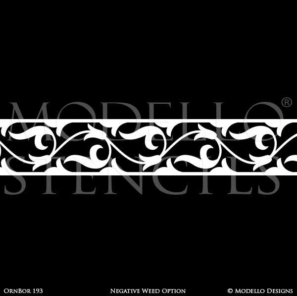 Custom Border Stencils for Painting Ceiling Designs & Wall Borders ...