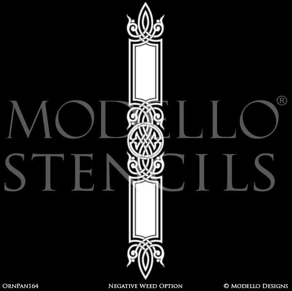 Designer Custom Stencils for Large Painted Home Decor - Modello Wall Window Panels