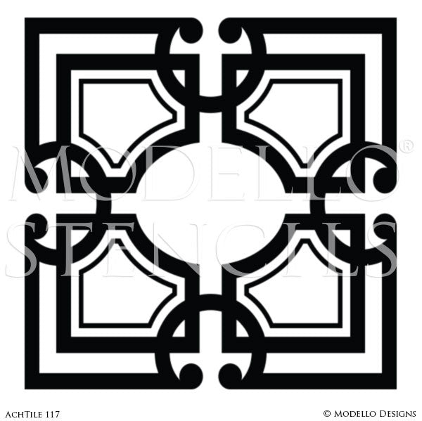 Square Tile Designs for Decorating Custom Home Decor - Modello Custom Stencils