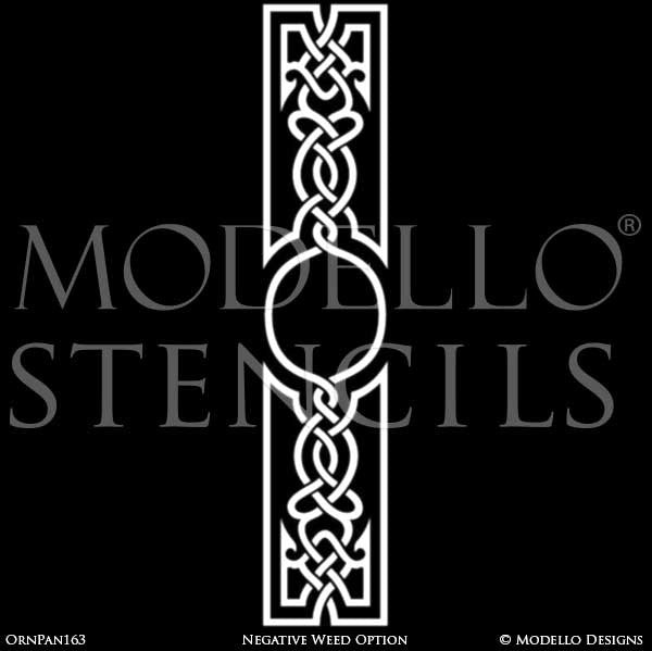 Tall Large Door Wall Window Panel Stencils for Ornamental Style Decorating - Modello Custom Wall Stencils