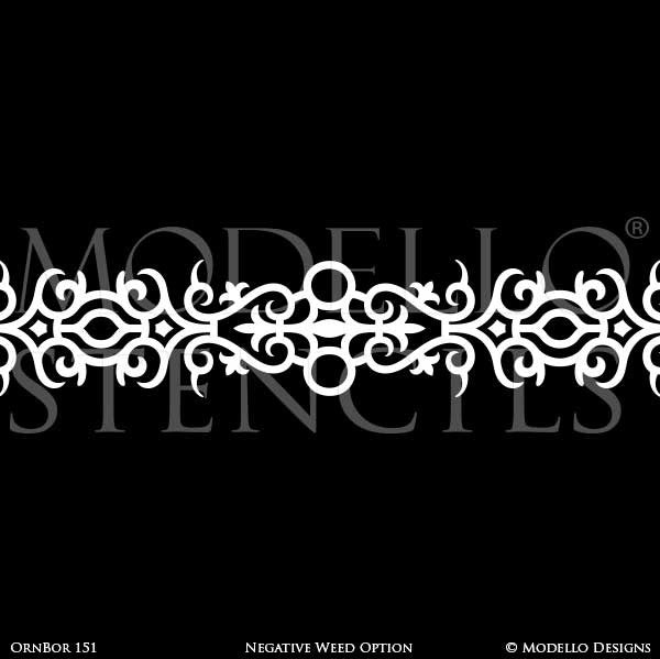Border Stencils for Painting Ceiling or Wall with Classic Traditional Designs - Modello Custom Stencils
