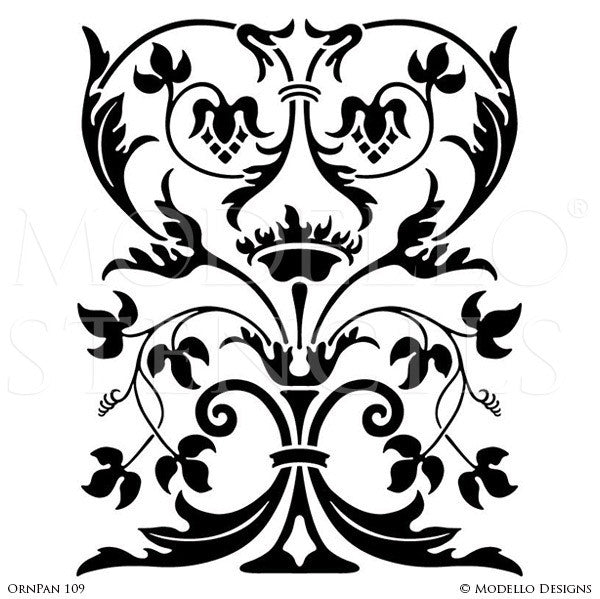 Painted Furniture Cabinet Panels & Wall Panels - Modello Custom Stencils for Decorating