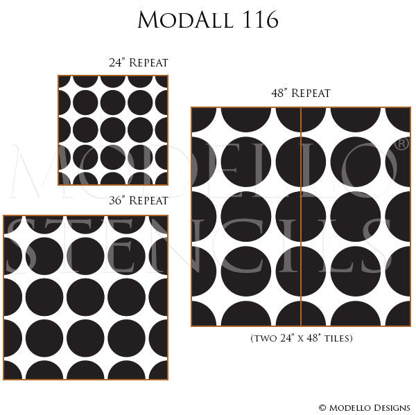 Decorative Stencils for Painting Walls with Designer Wallpaper Look - Modello Custom Stencils