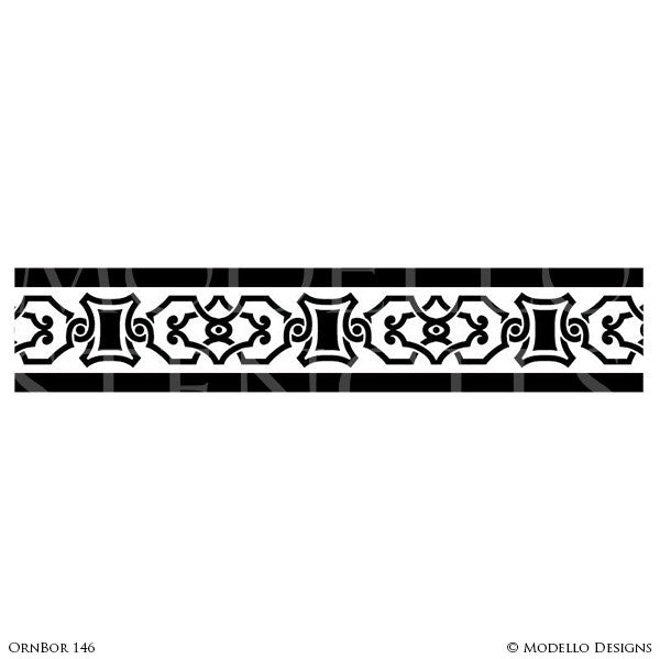 Decorative Border Stencils for Custom Wall Art or Ceiling Designs - Modello Stencils