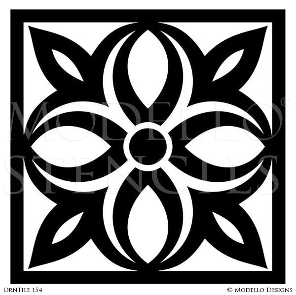 Square Tile Designs for Decorating Custom Home Decor - Modello Custom Stencils