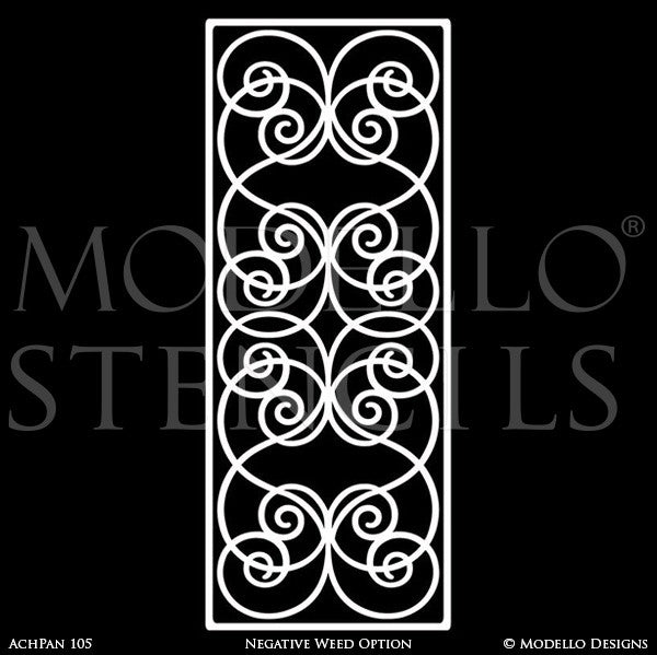 Custom Cut Stencils for Painting Wall Panels with Large Patterns - Modello Custom Self Adhesive Stenciling