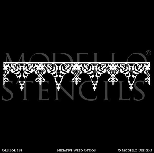 Paint Peel and Stick Stencils - Modello Wall & Floor Border Stencils for Professional Painters