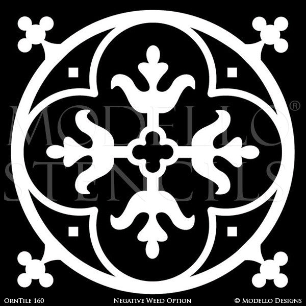 Large Circle Design for Faux Tiled Decor - Modello Custom Vinyl Stencils