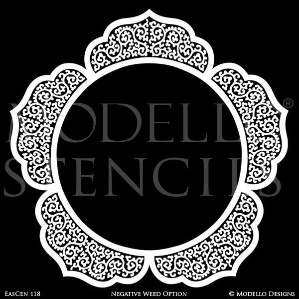 Exotic Moroccan Decor and Designs - Custom Ceiling Medallion Stencils for Painting