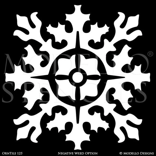 Ornamental and Decorative Wall Art Stencils - Modello Custom Designer Tile Stencils