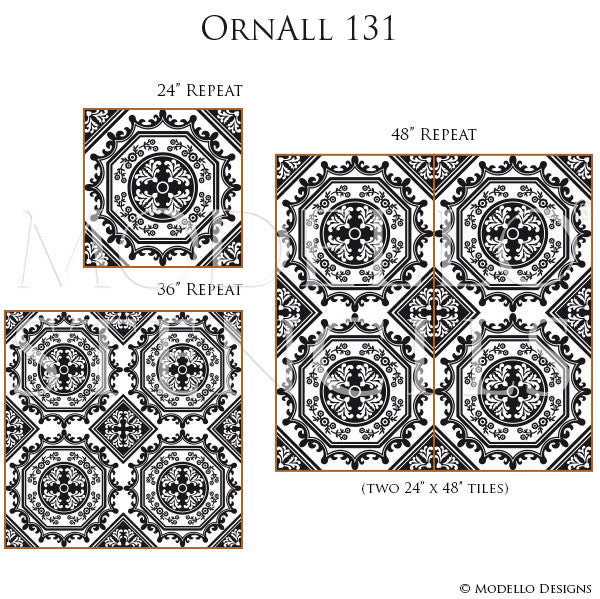 European and Old World Home Decor - Custom Tile Stencils for Painting Furniture, Floor, Walls, Ceiling