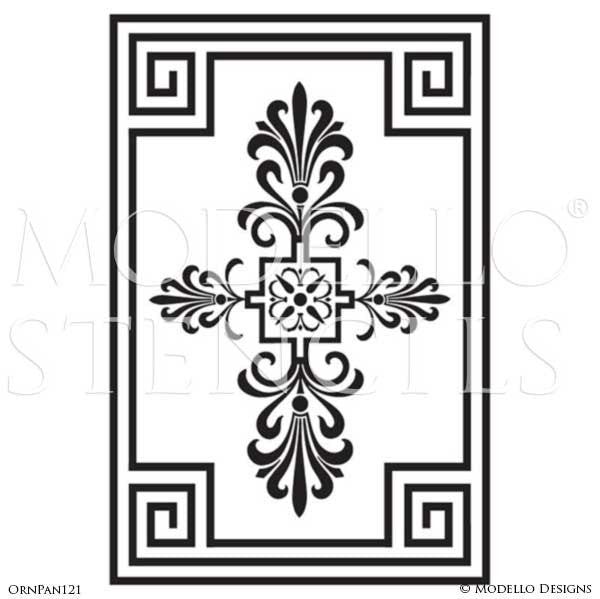Stenciling and Painting Wall Murals with Ornamental Wall Panel Designs - Modello Custom Vinyl Stencils