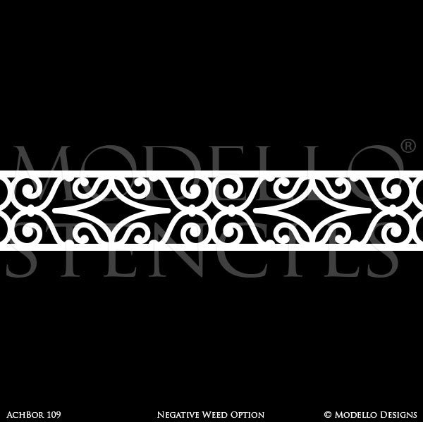 Decorative Border Stencils for Custom Wall Art or Ceiling Designs - Modello Stencils