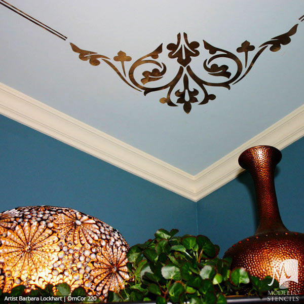 Large Corner Stencils for Decorating Wall and Ceiling - Modello Custom Adhesive Stencils