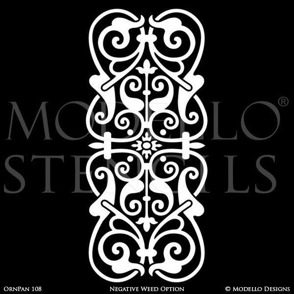 Wall Art and Wall Mural Panels Painted onto Custom Home Decor Projects - Modello Custom Stencils