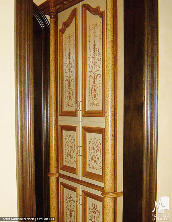 Painted Wood Door Panels - Modello Custom Stencils for Decorating