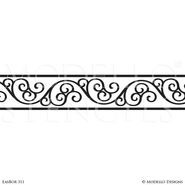 Border Decals for Painting and Stenciling Custom Wall and Ceiling Designs - Modello Stencils