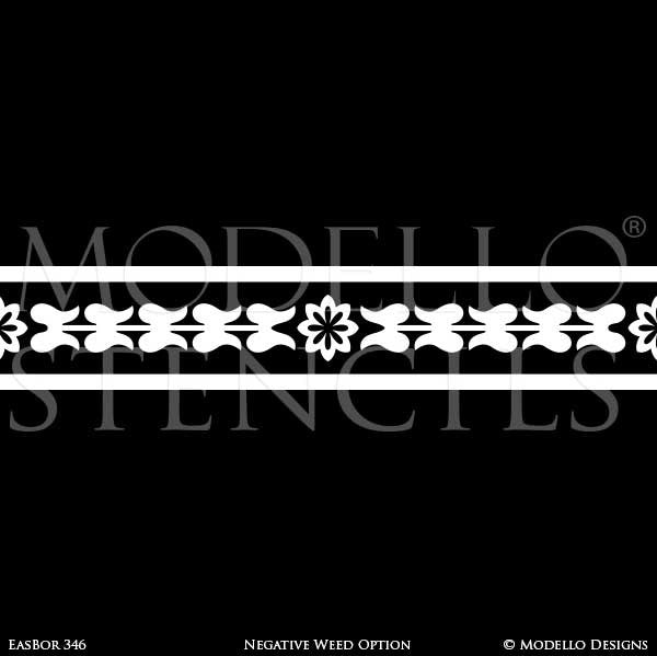 Painted Furniture Cabinet Panels & Ceiling Borders - Modello Custom Stencils for Decorating