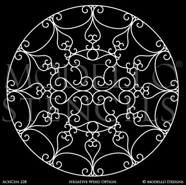 Custom Home Decor and Painted Ceiling Medallion Designs and Modello Stencils