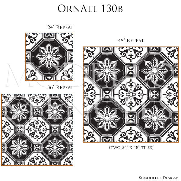 Large Designer Medallion Stencils for Decoratitve Ceilings and Wall Murals - Modello Custom Stencils
