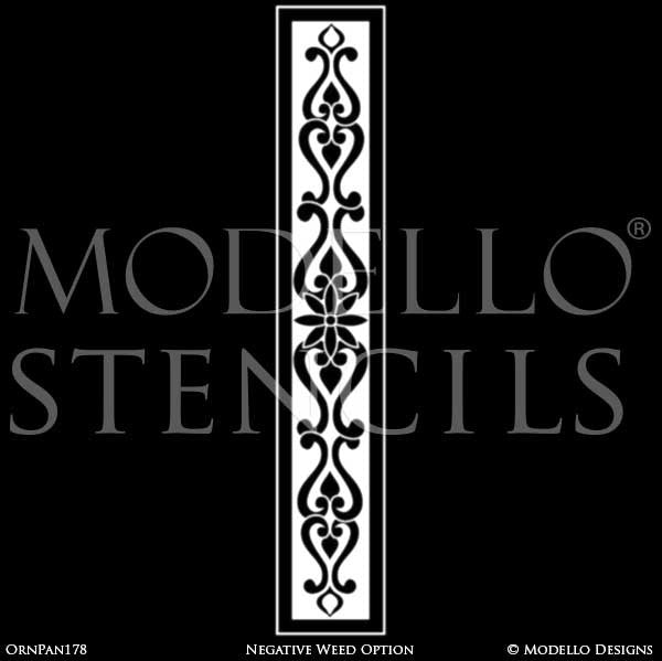 Professional Painted Wall Panel Glass Mirror Stencils - Custom Modello Stencils