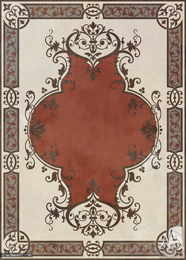 Decorative Concrete Stencils and Floor Carpet Rug Designs - Modello Custom Stencils