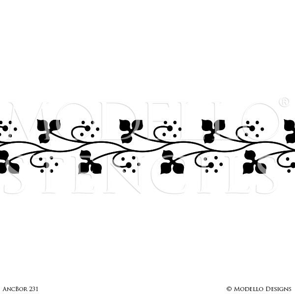 Border Decals for Painting and Stenciling Custom Wall and Ceiling Designs - Modello Stencils