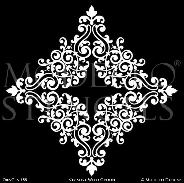 Old World and European Design and Decor - Large Wall Mural or Ceiling Medallion Stencils - Modello Custom Stencils