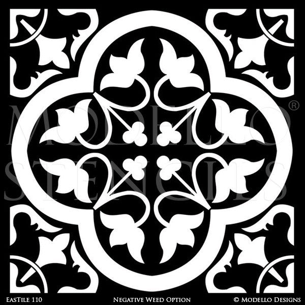 Asian Inspired Home Decor and Large Faux Tile Stencils - Modello Custom Stencils