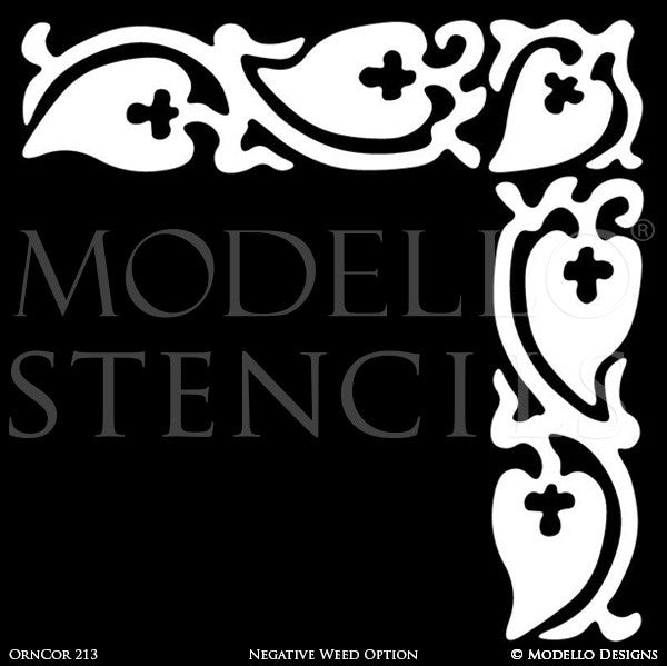 Professional Painted Flooring and Ceiling Corner Stencils - Custom Modello Stencils