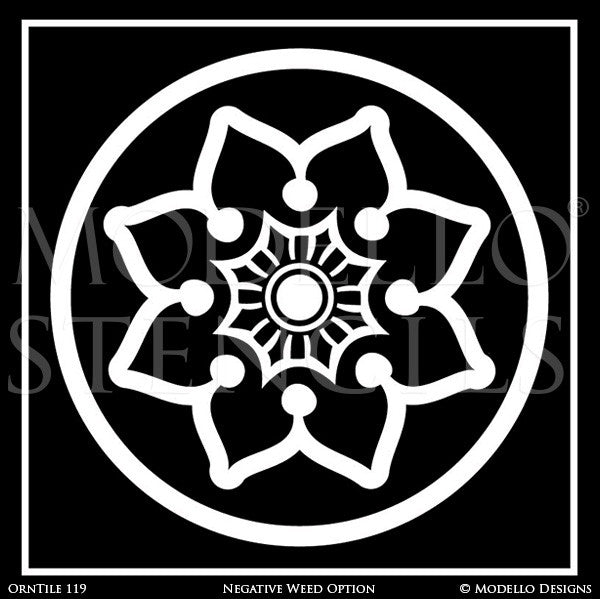 Modern Geometric Circle Stenciled and Painted Decor Ideas - Modello Custom Stencils