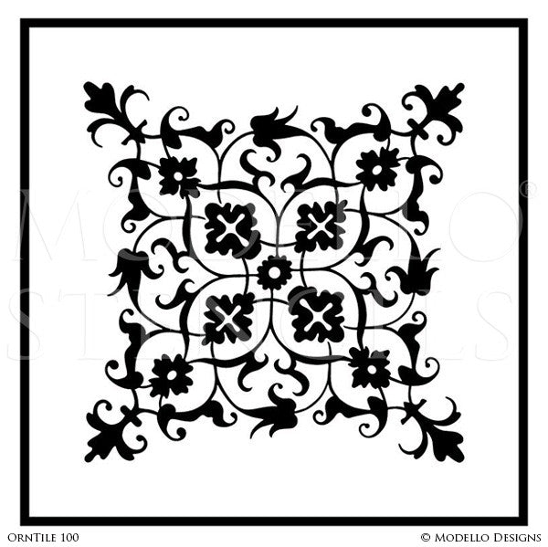 Tile Stencil Art for Decorative Painting Projects - Modello Custom Stencils