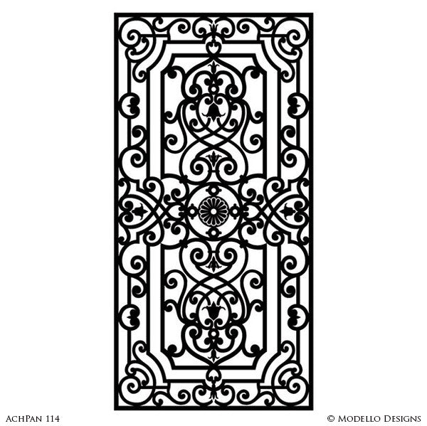 Classic European Panel Stencils for Painting Walls and Furniture and Doors and Glass Mirror - Modello Custom Stencils