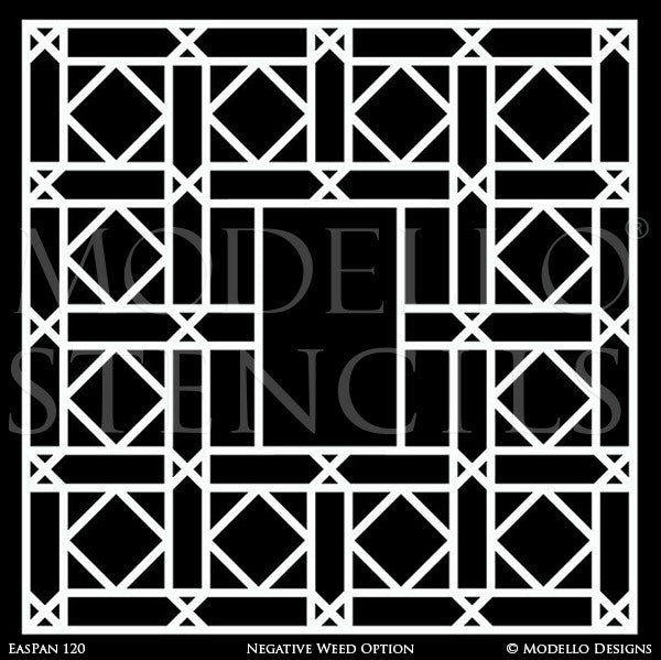 Large Panel Wall Art Stencils for Custom Painted Doors, Glass, Mirror - Modello Stencils