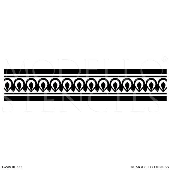 Global Chic Stairs Stencils with Custom Borders Patterns - Modello Custom Stencils Designs with Exotic Home Decor