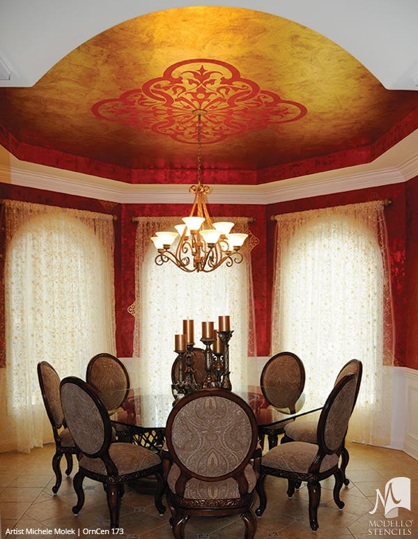 Classic European and Italian Designs Medallion Ceiling Stencils - Royal Design Studio