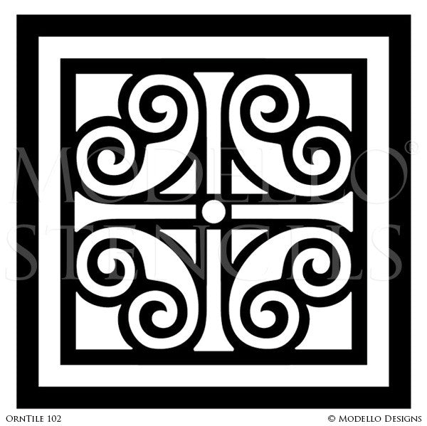 European and Old World Home Decor - Custom Tile Stencils for Painting