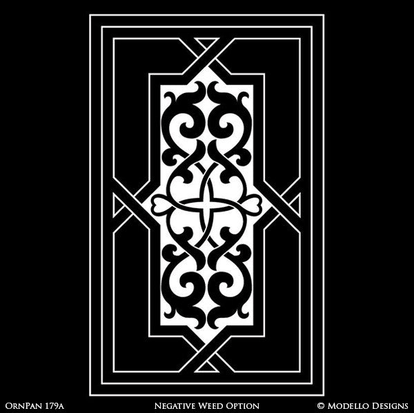 Painting Wood Furniture with Ornate Ornamental Designs - Painted Antique Mirror or Glass - Custom Panel Stencils