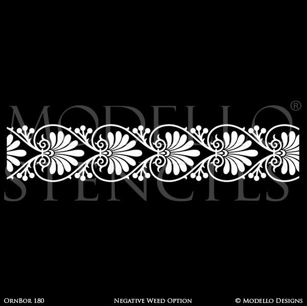 Stenciled Wall Mural or Floor Ideas with Custom Modello Border Stencils