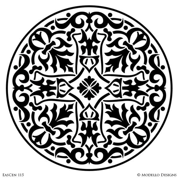 Circle Medallion for Painting Ceilings with Exotic Designs - Modello Custom Stencils