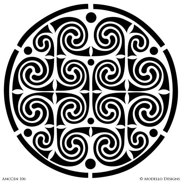 Circle Medallion for Painting Ceilings with Classic Designs - Modello Custom Stencils