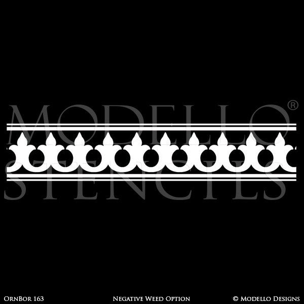 Decorative Stencils for Painting Walls with Designer Wallpaper Look - Modello Custom Stencils