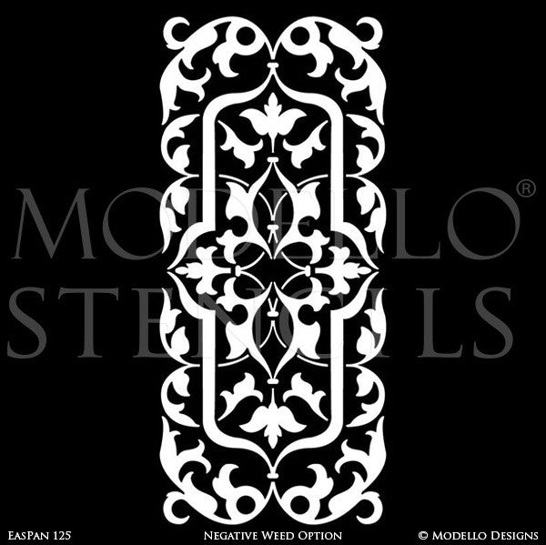 Moroccan, Asian, Indian Decor Ideas and Exotic Interiors - Custom Wall Art Panels and Painted Ceiling Stencils