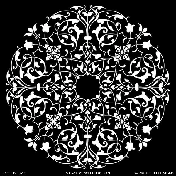 Exotic Moroccan Decor and Designs - Custom Ceiling Medallion Stencils for Painting