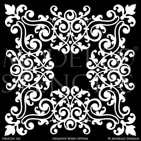 Grand Ceiling Stencils with Ornate Designs and European Style Interior Decor - Modello Custom Stencils