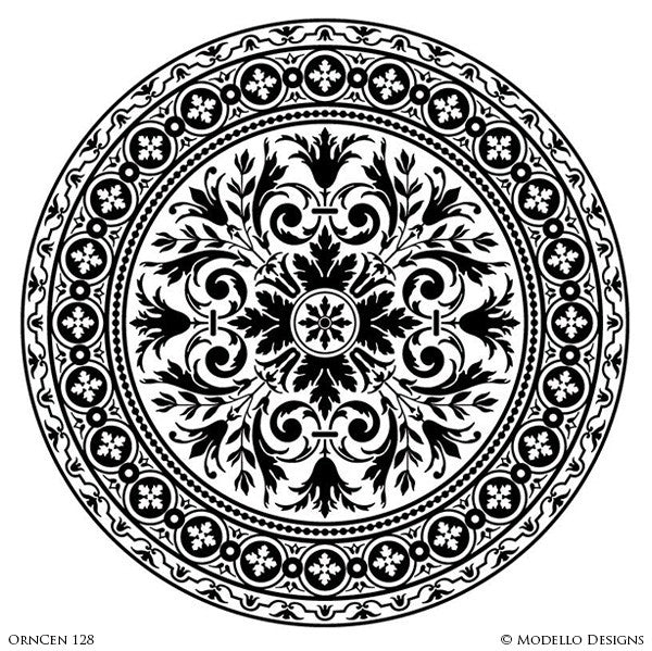 Modern Circle Medallion Stencils for Stenciled and Painted Ceiling Designs