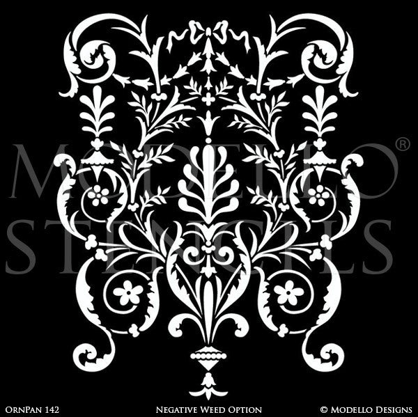 European and Old World Home Decor - Custom Furniture Cabinet Panel Stencils for Painting
