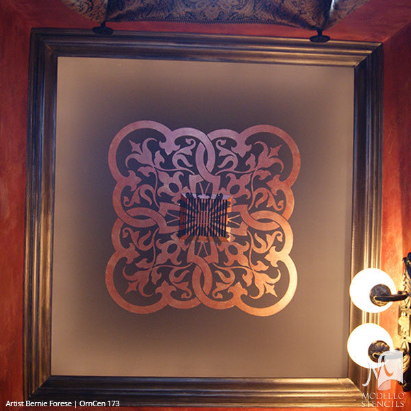 Painting Ceiling Designs with Custom Classic Medallion Stencils