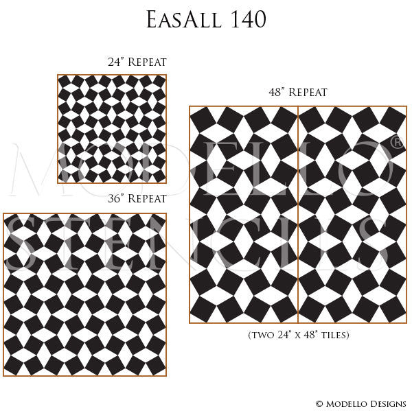 Professional Painting with Modern Squares Allover Wall Stencils for Decorating - Modello Designs